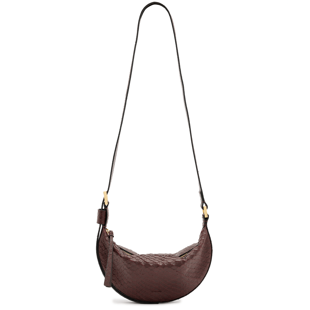 Allsaints Half Moon Snake Effect Leather Bag